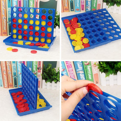 4 in a Row Game - 6 Spare Discs Included, Classic Board Game for Kids, Classic Four in a Row, Family Fun Games for Age 3 4 5 6 7 Year Old Boys Gir...