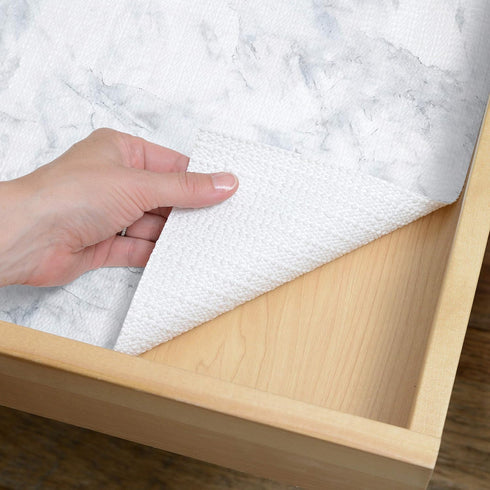 Con-Tact Brand Grip Prints Shelf Liner, Durable and Non-Adhesive Liners, Non-Slip Drawer and Cabinet Liner, 18" x 4', Carrara Marble, Pack of 1 Ro...