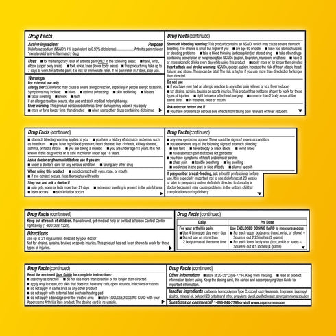 Aspercreme Arthritis Pain Relief Gel for Arthritis & Joint Pain, Non-steroidal Anti-inflammatory Topical Gel with Max-Strength Diclofenac Sodium, ...