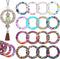 Motionchic 16 Pcs Silicone Beadable O Rings 65mm Silicone Bead Ring Round Silicone Bead Loop with 2 Hole Silicone Focal Bead for DIY Keychain Car ...