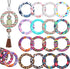 Motionchic 16 Pcs Silicone Beadable O Rings 65mm Silicone Bead Ring Round Silicone Bead Loop with 2 Hole Silicone Focal Bead for DIY Keychain Car ...