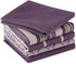 DII Assorted Woven Kitchen Set, Dishtowel, 18x28, Dishcloth, 13x13, Eggplant, 5 Piece...