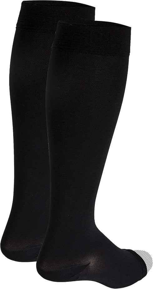Truform 30-40 mmHg Compression Stockings for Men and Women, Knee High Length, Open Toe, Black, Small...