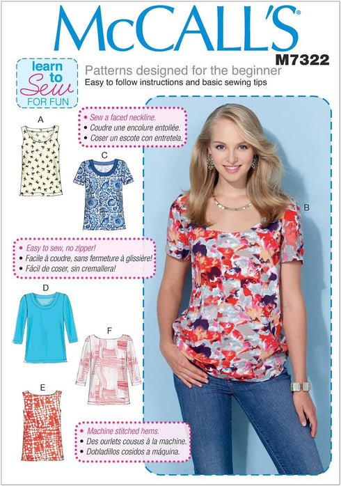 McCall's Patterns M7322 Misses' Pullover Tops, ZZ (Large-X-Large-XX-Large)...