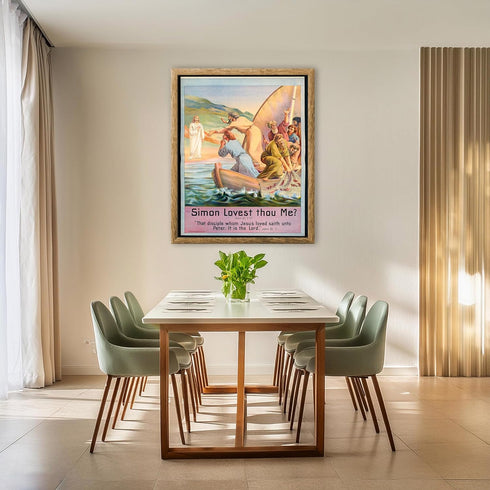Posterizer 1 pcs-Simon lovest thou me poster-Religious Posters-Gifts for Christians -Decor for Church, Sunday School Classroom- unframed wall art...