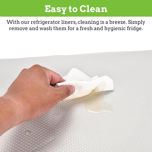 Nourished Essentials Refrigerator Liners - Set of 8 Non-Slip Fridge Liner Easy to Clean and Reusable - Moisture-Absorbing Refrigerator Mats to Kee...