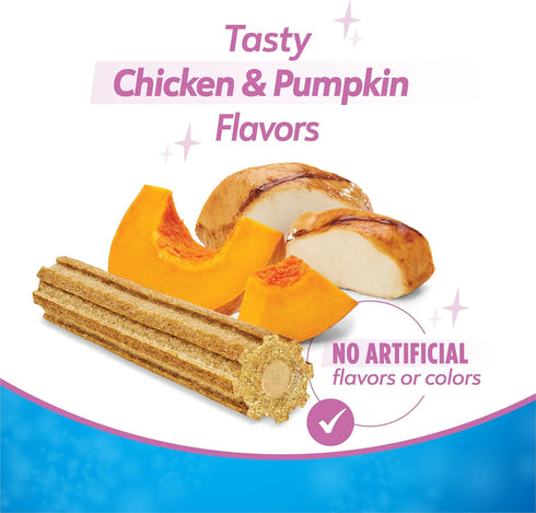 Dentalife Purina Plus Digestive Support Chicken and Pumpkin Flavor Large Dog Dental Chews - 6 ct. Pouch...