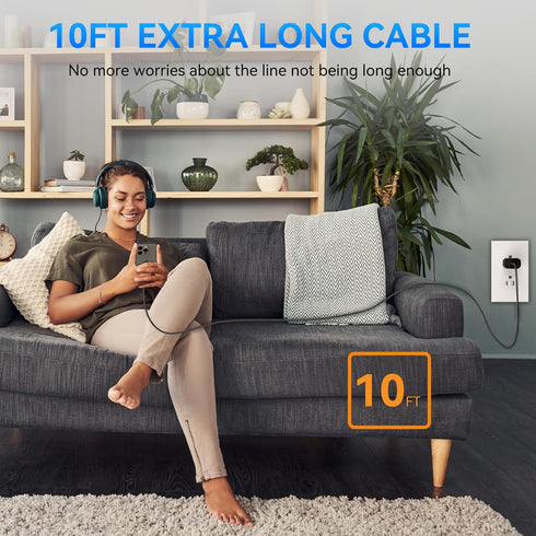 USB C Phone 16 15 Pro Max Charger Fast Charging Block, 30W USB C Charger with 10FT USB-C Fast Charging Long Cable Cord for Phone 16 Pro Max/16 Pro...