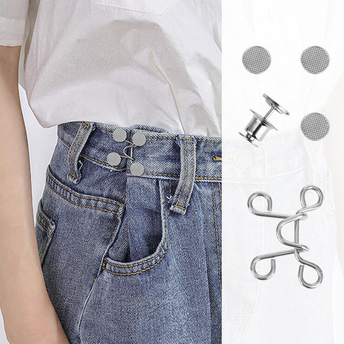 8Sets Pant Waist Tightener, Adjustable Jean Waist Tightener, Pant Waist Tightener Pants Clips for Waist Pins, No Sewing Brooch Tightening, Waistba...