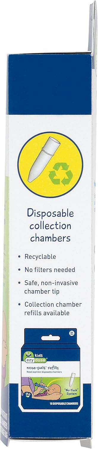 Ezy Dose Kids Nasal Aspirator, Sinus Relief and Mucus Sucker for Baby and Toddler, Nose-Pals, 4 Disposable Storage Chambers, Convenient and Easy t...