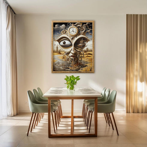 Posterizer 1 pcs-clock head steampunk alien creature-Abstract & Modern Art-Fantasy & Fiction Art-Gift for Art Lovers-Decor for Home & Office- UNFR...