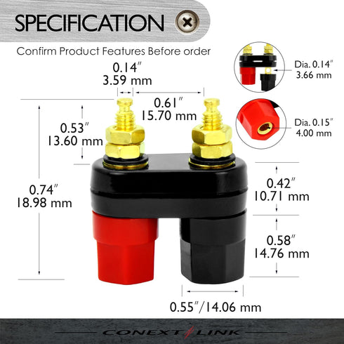 Conext Link 2 pcs Speaker Amplifier Terminal Binding Post Dual 2 Way Banana Plug Jack ?16906?...