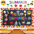 109Pcs Summer Cutouts Summer Bulletin Board Decorations Set Pool Beach Hawaiian Theme Cut Outs Ball Bulletin Board Border Summer Decorations for O...