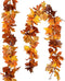 DearHouse 2 Pack Fall Maple Leaf Garland - 5.9Ft/Piece Hanging Vine Artificial Autumn Foliage for Thanksgiving, Home, Wedding, Fireplace, Party, C...