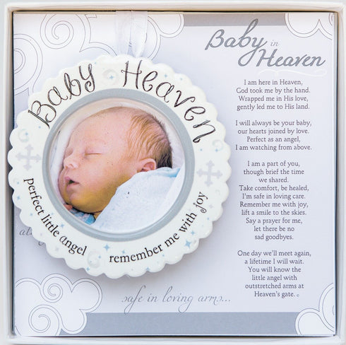 The Grandparent Gift Baby Heaven Infant Loss or Miscarriage Gift, Hanging Ornament or Sitting Mini Photo Frame with Sentiment...