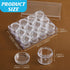 Blulu Clear Bead Organizer Bead Storage Containers Set with 12 Boxes (1.5 x 1.5 x 1.38 Inches)...