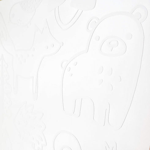 Forest Animal Wall Decals Peel and Stick for Kids, Baby Bedroom Nursery and Living Room. 36 pcs Adhesive Vinyl Wall Stickers Decor (White)...