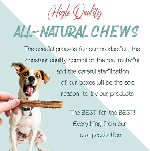 6" Natural Bully Stick Dog Treats - Healthful Dog Chews (Medium 15 Count)...