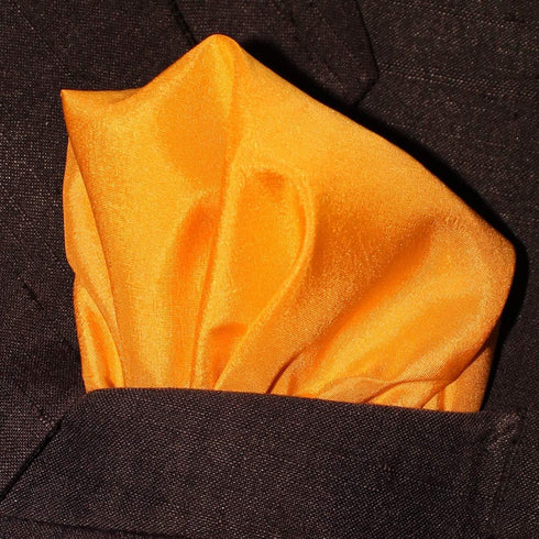 Fine Saffron 100% Silk Pocket Square Full-Sized 16"x16"...