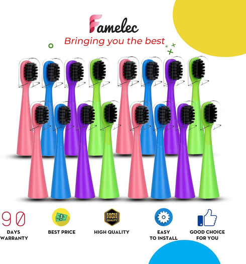 16 Pack Electric Toothbrush Heads for Burst Kids Replacement Heads, Ultra Soft Bristles for Deep Clean, Perfect Fit for Burst Kids Toothbrush Head...