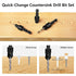 MulWark 82° Countersink Drill Bit Set incl. 5pcs Free Replaceable HSS Drill Bits for Wood?3/8" Quick-Change -Chamfered Adjustable Drilling Tool Ki...