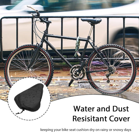 Yolev Waterproof Bike Seat Cover with Drawstring Waterproof Bike Seat Rain Cover with Drawstring Seat Protective Water Resistant Bicycle Saddle Ra...