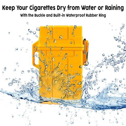 Skywin Waterproof Cigarette Case with Lighter - Airtight Cigarette Dry Box with Rechargeable Lighter - Dry Cigarette Case Protects Cigarettes from...