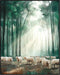 Posterizer 1 pcs-vintage oil painting style-flock of sheep print -2-Art for Animal Lovers-Retro Art-Gift for Art Lovers- unframed wall art...