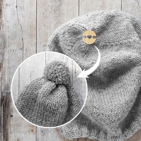 60pcs Pom Poms Buttons for Hats, Wooden Handmade Buttons Removable Love Button Crafts Faux Fur Pom Pom Fastener Holder Sewing Clothing Accessories...