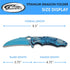 SZCO Supplies 300580-BL Titanium Finished Blue Dragon Edc Folding Knife with Pocket Clip, 8.5" Length...