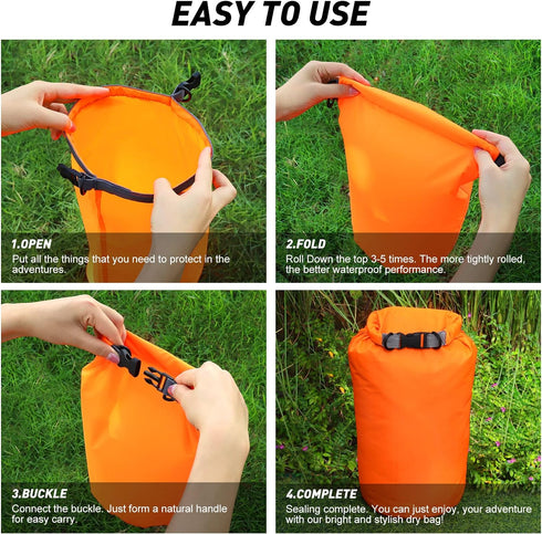 R2Depot Waterproof Dry Bag, 5L/10L/20L/40L/70L Dry Storage Bag for Kayaking, Gym, Hiking, Swimming (Purple, 20L)...