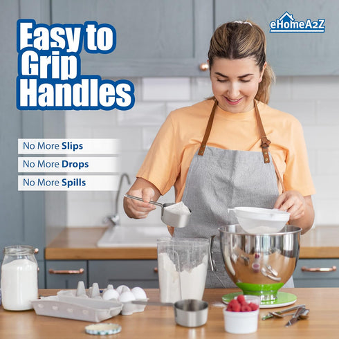 EHOMEA2Z Stainless Steel Measuring Cups Set 4Pc Metal Culinary Couture For Dry Liquid Kitchen Gadgets (1, 4-Piece Set)...