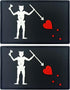 JBCD Pirate Edward Teach Flag Patch Blackbeard Pirate Tactical Patch - PVC Rubber Hook and Loop Fastener Patch, 2 Pack...