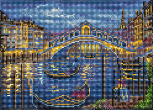 DIAMOND DOTZ ® - Evening stroll to The Rialto Bridge, Full Drill, Round Dotz, Diamond Painting Kits, Diamond Art Kits for Adults, Gem Art, Diamond...