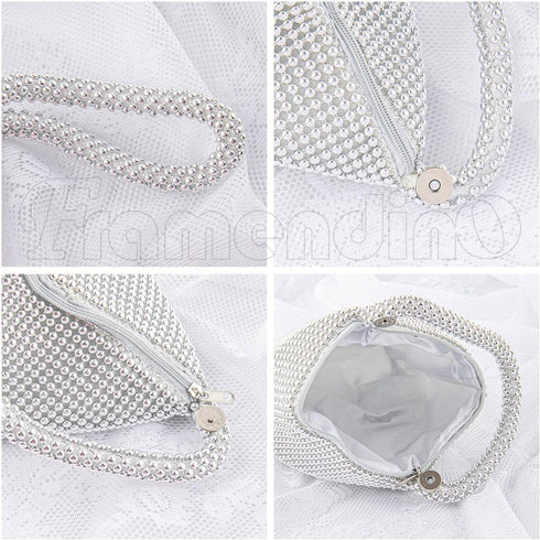 Framendino, Triangle Bling Purse Rhinestone Evening Bag Sequins Clutch Purses Fashion Handbag Luxury Zipper Pouch...