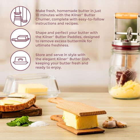 Kilner Beech Wood Butter Paddles | Set of 2...