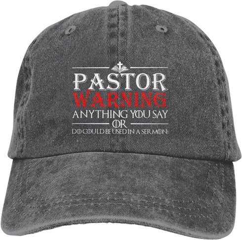 Pastor Warning Hat Pastor Gifts for Man Pastor Hat Warning Anything You Say Or Do Could Be Used in A Sermon Hat...