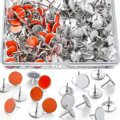 200 Pack White and Orange Reflective Tacks Trail Marking Tacks Glow Tacks Reflective Trail Markers Hunting Reflector Tacks Mark Trail Reflective T...