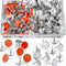 200 Pack White and Orange Reflective Tacks Trail Marking Tacks Glow Tacks Reflective Trail Markers Hunting Reflector Tacks Mark Trail Reflective T...