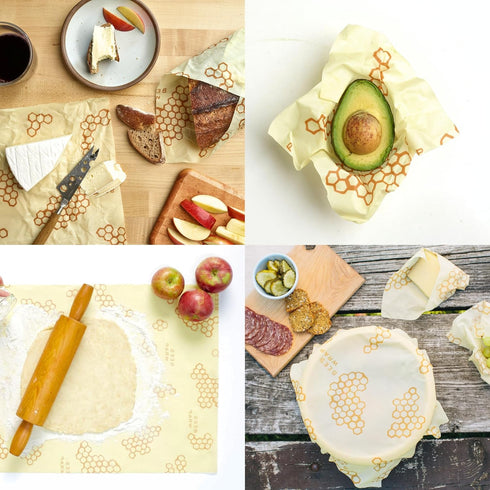 Bee's Wrap Beeswax Wraps for Food - Honeycomb Cut to Size 14x52" Wax Paper Roll - Made in USA Reusable Waxed Paper & Bowl Covers - Organic & Eco-F...