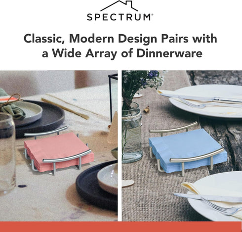 Spectrum Diversified Euro Flat Paper Napkin Holder, Napkin Dispenser for Dining Room & Kitchen Tables, Kitchen Décor & Organization...