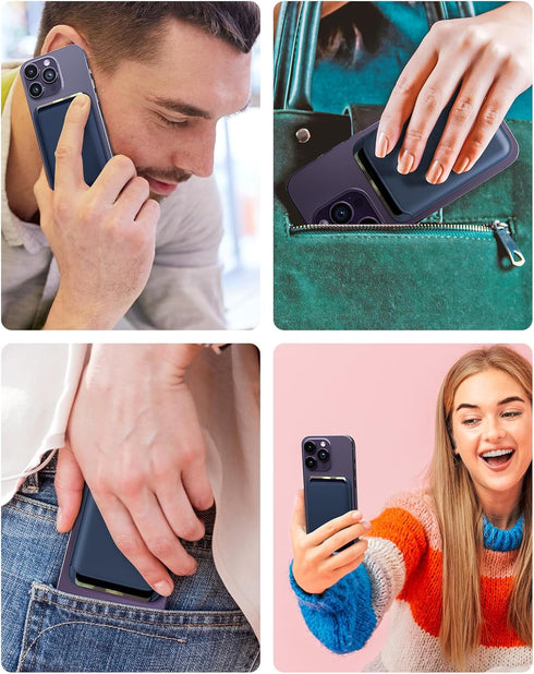 Magnetic Phone Wallet for Apple MagSafe, Card Wallet Holder for iPhone 15 Pro Max/15 Plus/15 Pro/15, 14 Pro Max/14 Plus/14 Pro/14, 13 Pro Max/13 P...