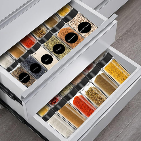 12 Pack Glass Spice Jars with Labels, 4oz Spices Containers Spice Jars with Black Shaker Lids, Empty Containers for Spice, Silicone Funnel and Pen...