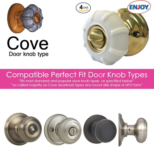 Enjoy Cover - Door Knob Cover Grips Non Slip Arthritis & Senior Living Aids Grippy Easy Open Decorative. Simple Functional Effective Solution- 4 P...