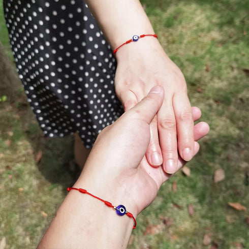 Evil Eye 7 Knot Lucky Bracelets for Women Men Adjustable Lucky Amulet Black Red String Bracelet for Protection Teen Girls Little Boys Family Frien...