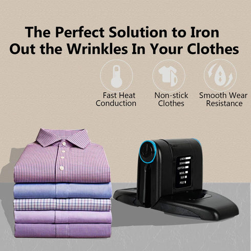 Folding Portable Iron Mini Collar Iron Electric Mini Iron With Double Ironing 6 Heat Settings Flip-Out Wings Functions for Household Dorm Room Cra...