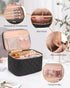 Travel Makeup Bag Organizer, Large Make Up Bag for Women, Double Layer Cosmetic Bag with Removable Dividers, Portable Makeup Case Storage, Black...