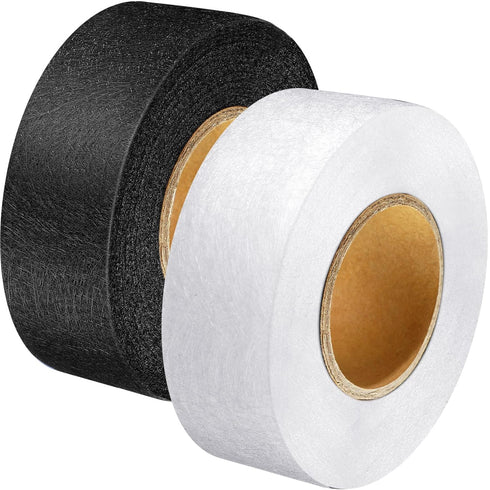 Outus 2 Rolls Fabric Fusing Tape Adhesive Hem Tape Iron on Tape Each 1/2 Inch (Black, White,27 Yards Each)...