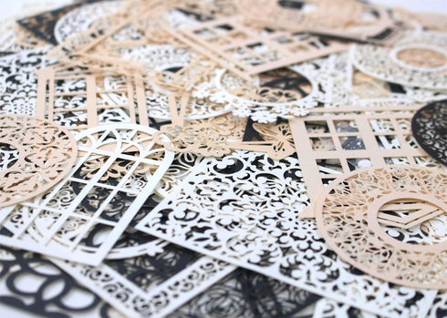 Diuhofart Scrapbook Cutouts Paper Lace for Scrapbooking Supplies Frames, 80 Pcs Vintage Scrapbook Paper Window Cutout for Junk Journaling, Card Ma...