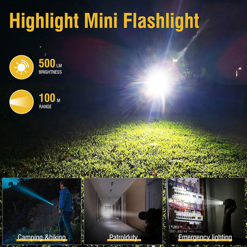 BORUIT V3 Small Powerful EDC Flashlight with Red UV Blue Light,High Lumens 900LM USB-C Rechargeable Mini Pocket Keychain Flashlight-12 Modes,IP65 ...